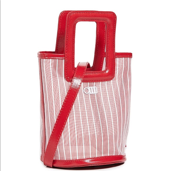 Solid & Striped The Pookie Bag Mini Tote Bag Red Mesh - Picture 4 of 15